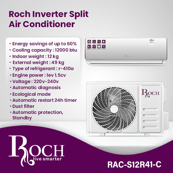 Ar Condicionado Split Inverter ROCH 12000 BTU ref EZ-RAC-S12R41-C