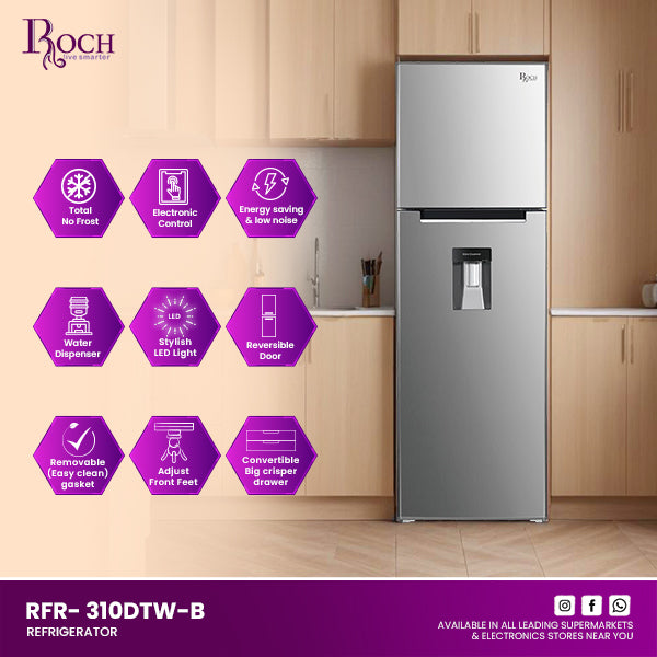ROCH Refrigerator 249L ref EZ-RFR-310DTW-B