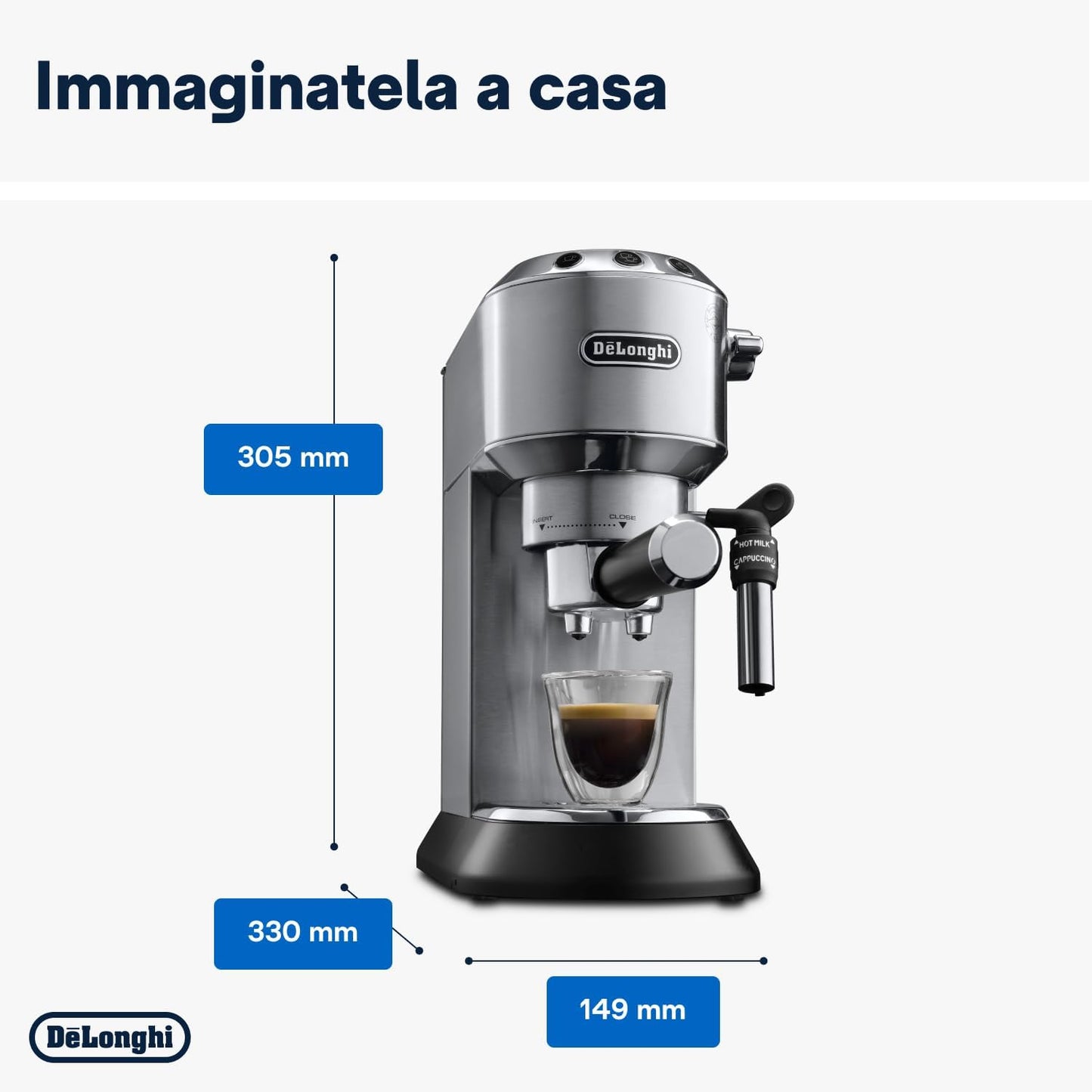 Máquina de café expresso com bomba de 15 barras Delonghi DEDICA ref E-EC685M