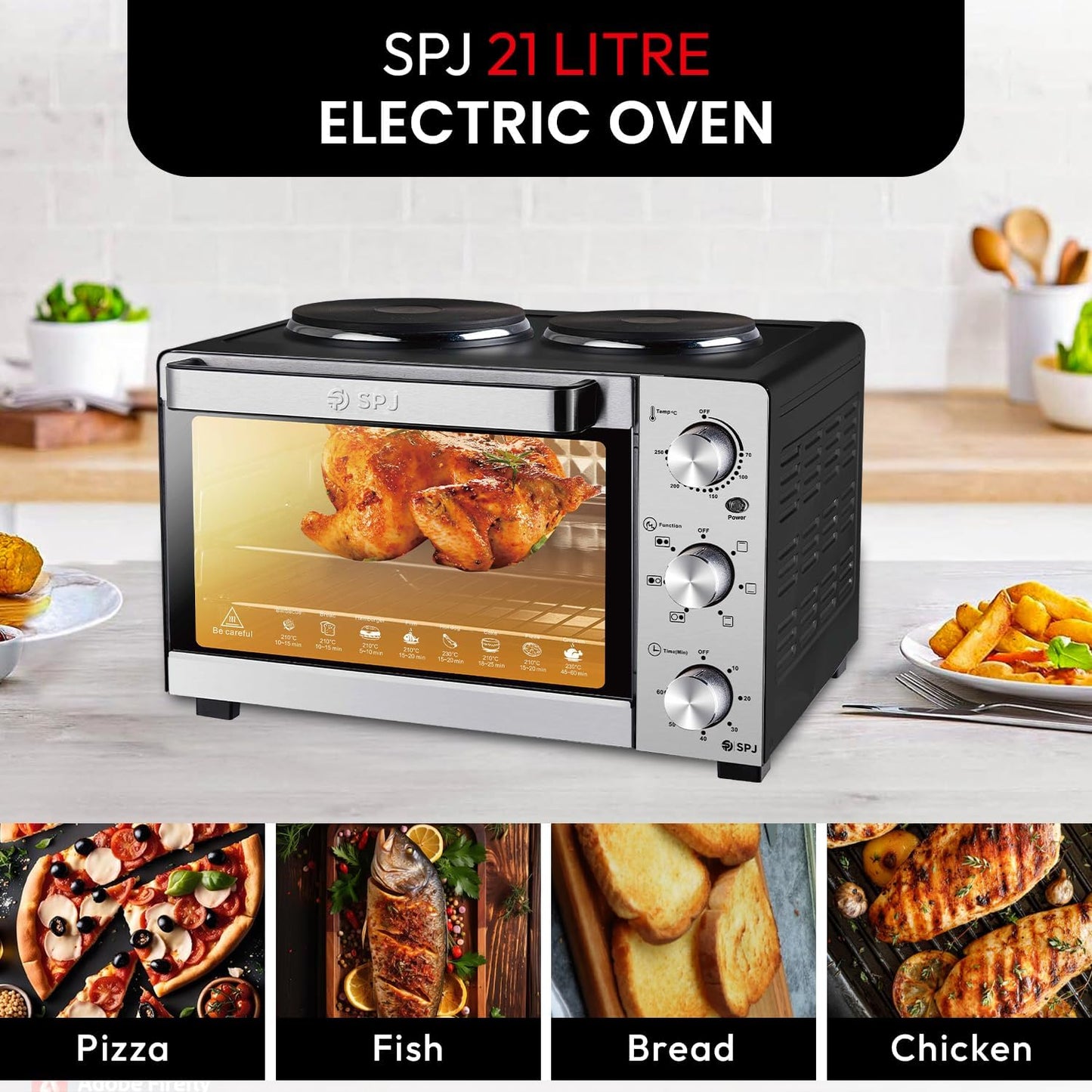 FORNO ELÉTRICO SPJ 21L ref SPJ-EOHX-SS21L06