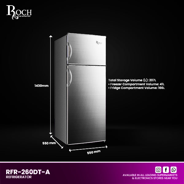 ROCH Refrigerator 207L ref EZ-RFR-260DT-A