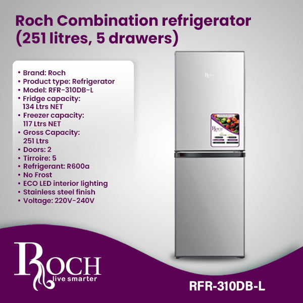 ROCH Refrigerators 251L ref EZ-RFR-310DB-L