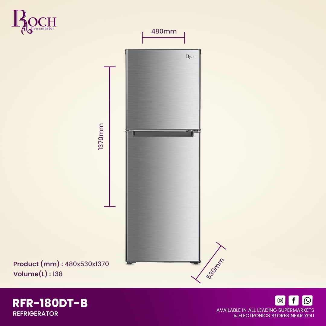 Refrigerador ROCH 138L ref EZ-RFR-180DT-B