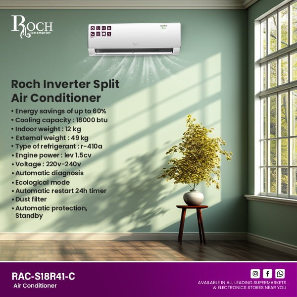 Ar condicionado ROCH 18000 BTU ref. EZ-RAC-S18R41C