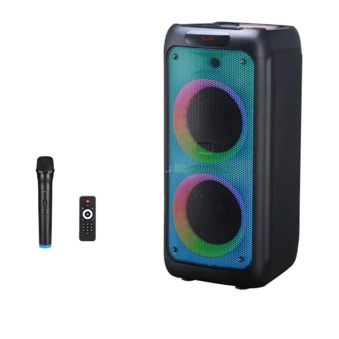 Caixa de Som Recarregável Roch com Microfone e 2 Subwoofers 10"/40W ref EZ-RPS-10M2F