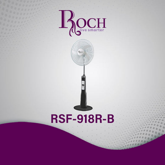 ROCH Rechargeable Fan With Remote Control 18"/45W ref EZ-RSF-918R-B