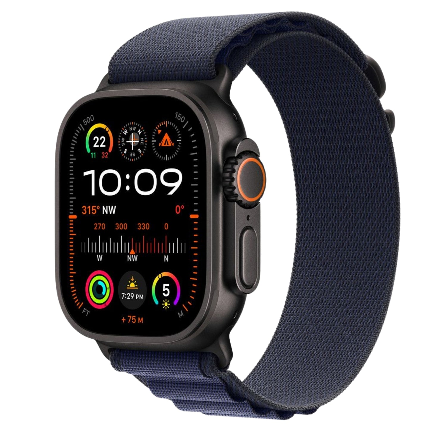 APPLE 49mm Navy Alpine Band Black Titanium Finish- S | ref ECI-MYPW3ZM/A