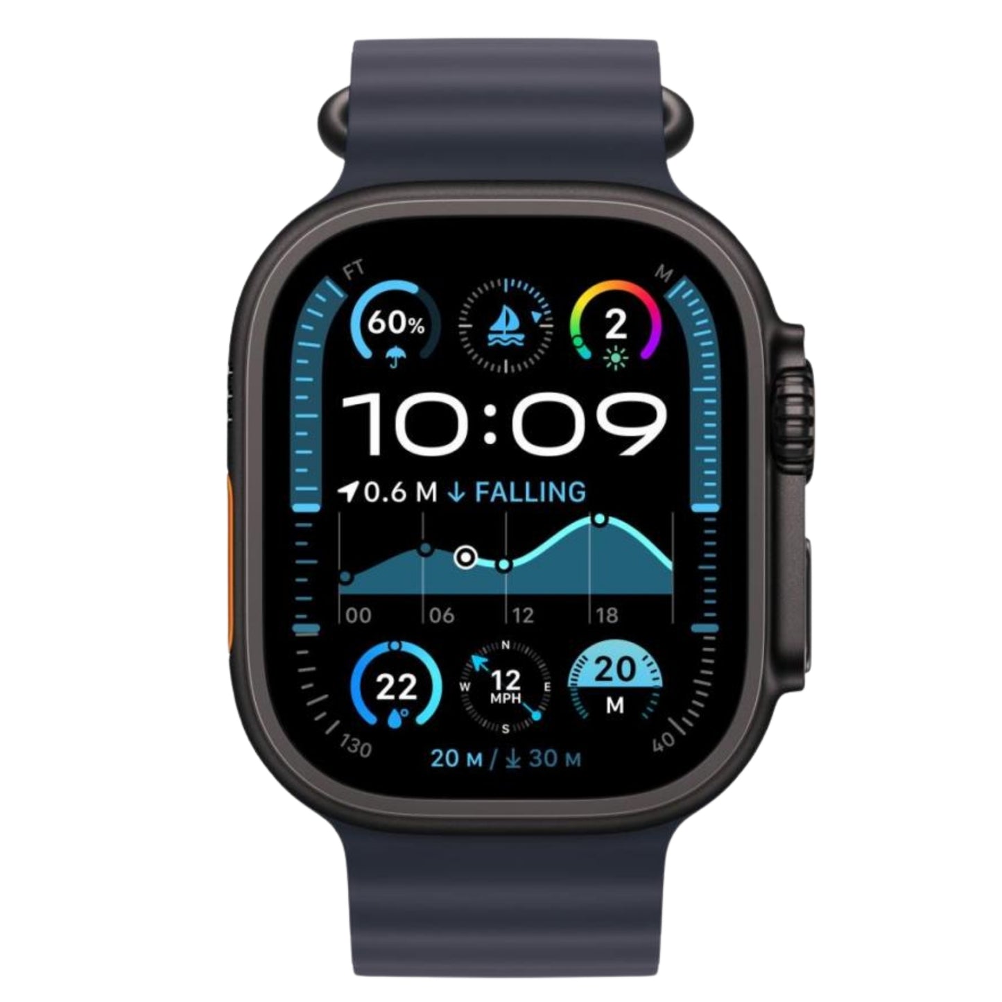 APPLE 49mm Navy Ocean Band Black Titanium Finish | ref ECI-MYPC3ZM/A