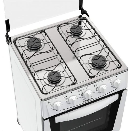 Fogão a Gás MAXCOOK 4 bocas (vidro coliseu branco) ref E-2451