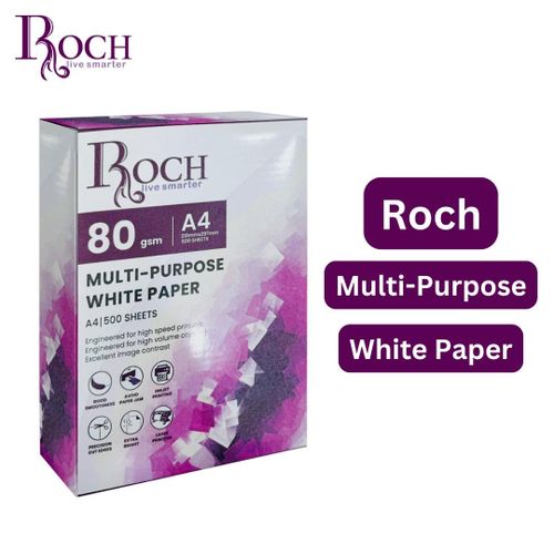 Papéis A4 multiuso premium ROCH 80gsm 500 folhas 5 resmas/caixa |Roch80GSM