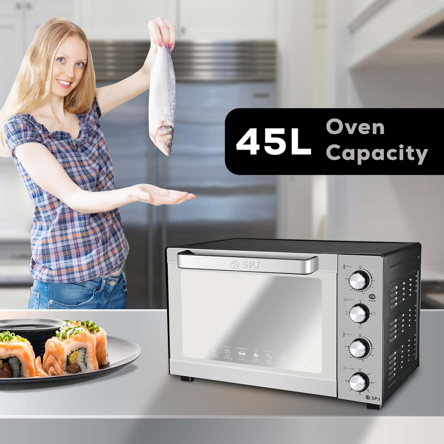 SPJ ELECTRIC OVEN 45L/1700W | ref SPJ-EOX-SS45L08