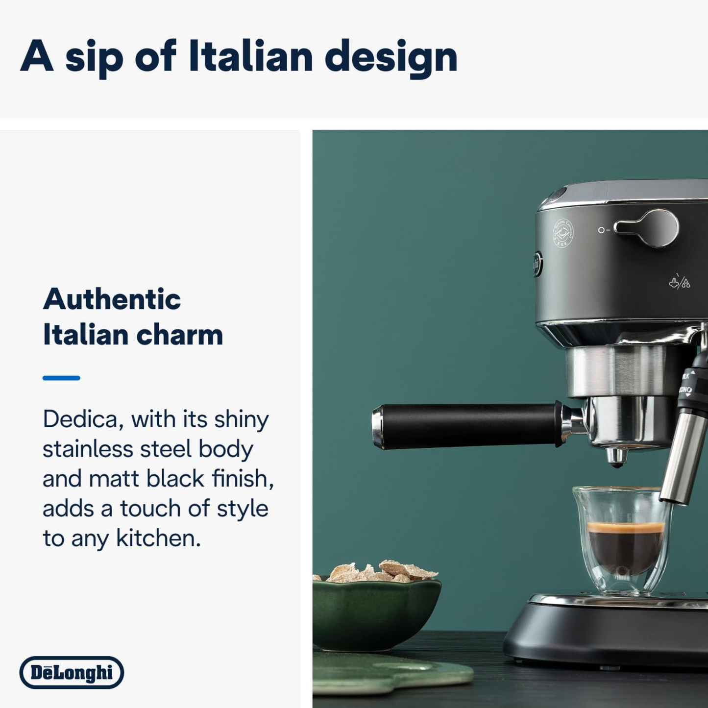 DELONGHI Dedica Style Espresso Machine EC685BK| ref T-48337116