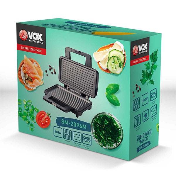 VOX Sandwich Maker 900W | SM 2096M ref E-4955