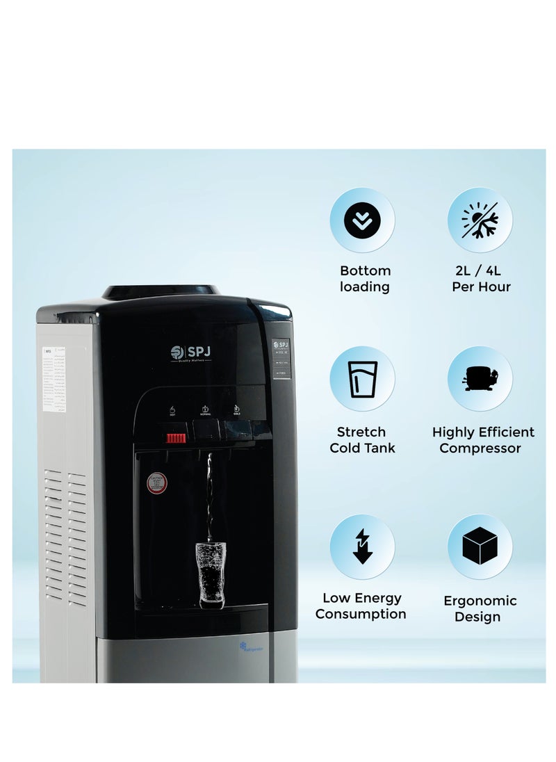 SPJ Water Dispenser With Refrigerator Top Load ref SPJ-WDBLR-RF004