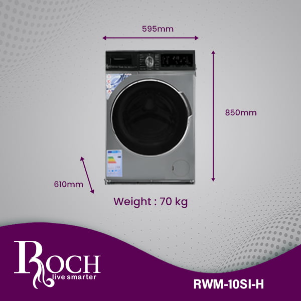 Máquina de lavar automática ROCH 10KG |RWM-10SI-H