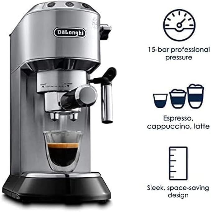 Máquina de café expresso com bomba de 15 barras Delonghi DEDICA ref E-EC685M