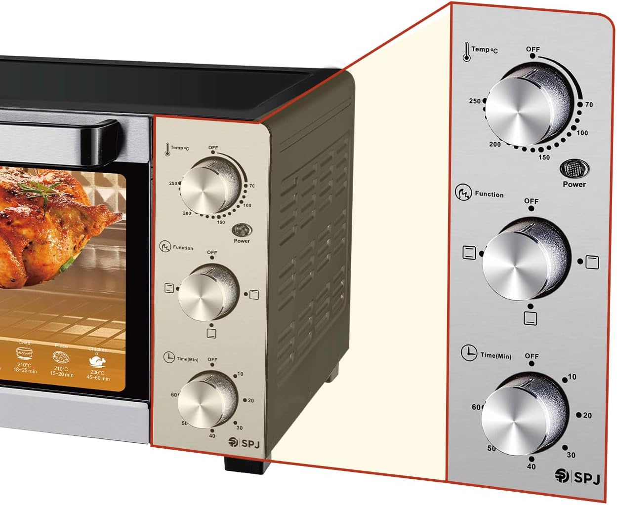 SPJ ELECTRIC OVEN 21L ref SPJ-EOX-SS21L05