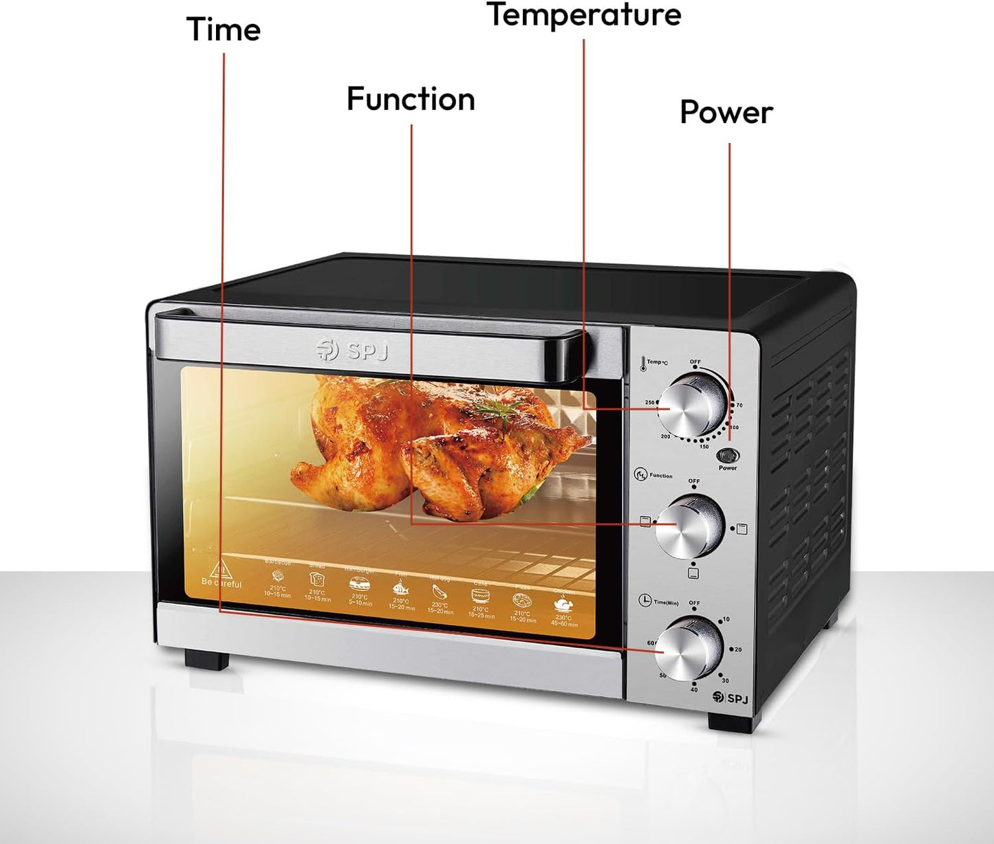 SPJ ELECTRIC OVEN 21L ref SPJ-EOX-SS21L05