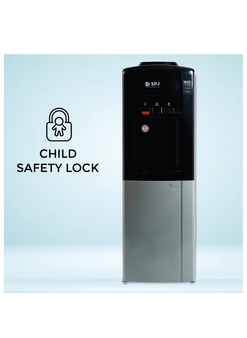 SPJ Water Dispenser With Refrigerator Top Load ref SPJ-WDBLR-RF004