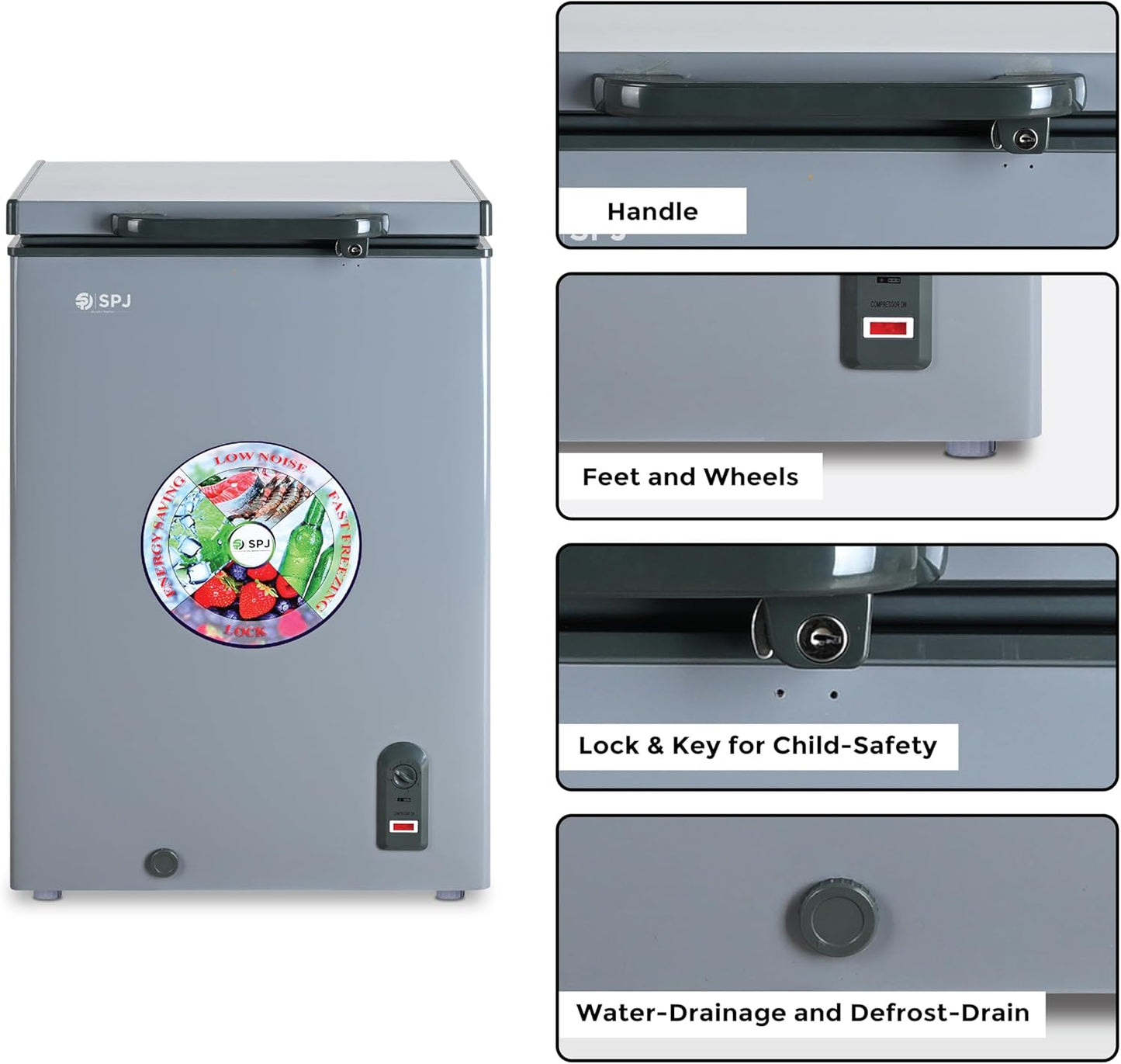 CHEST FREEZER 95L SPJ GREY ref SPJ-POSH-SLW130C