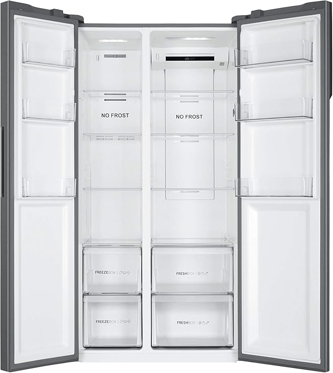 Refrigerador HAIER Side-By-Side 528L Prata | HSR3918FNPG ref E-7933