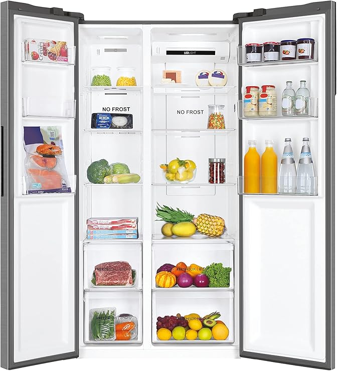 Refrigerador HAIER Side-By-Side 528L Prata | HSR3918FNPG ref E-7933
