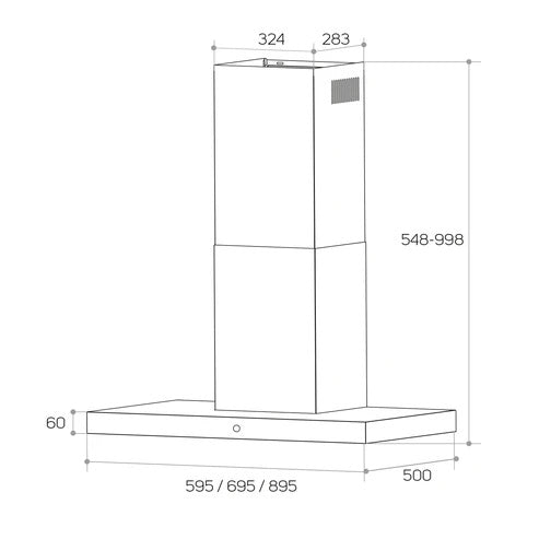 TAURUS STAINLESS STEEL EXTRACTOR HOOD T90IXAL | ref E-8789