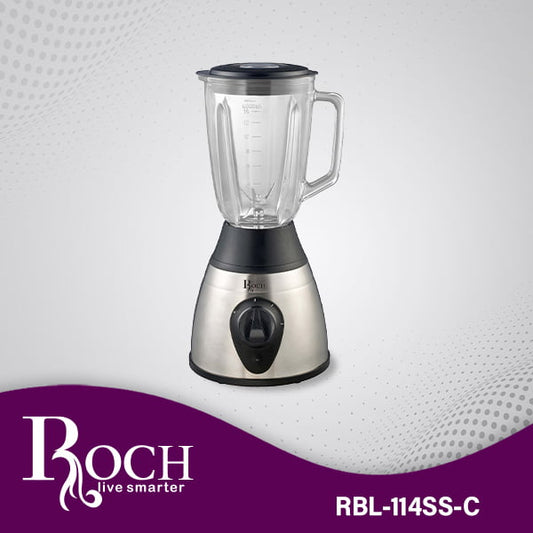 ROCH Gray Blender Mixer With Glass Jar 1.5L/400W ref EZ-RBL-114SS-C