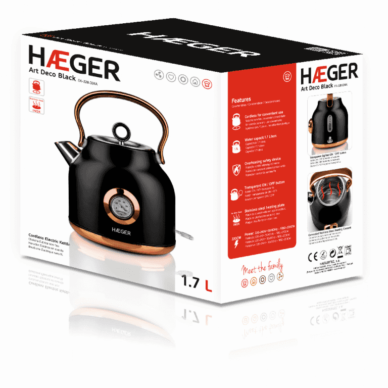 HAEGER Electric kettle  ART DECO BLACK – Inox 1,7L 2200W ref T-46130686