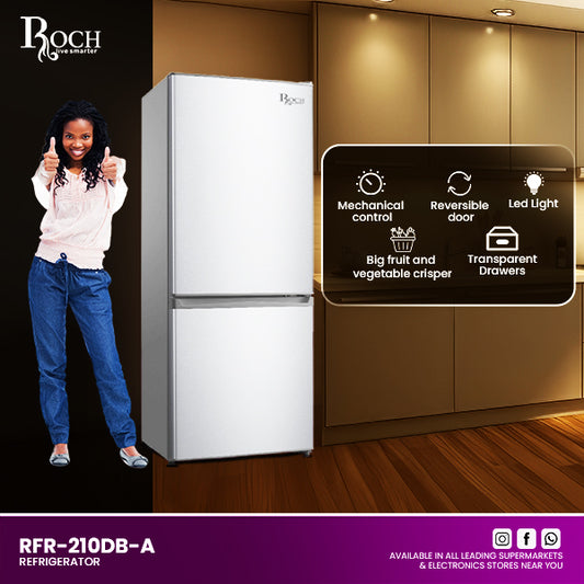 ROCH refrigerator bottom freezer 170L dual compartment in Angola