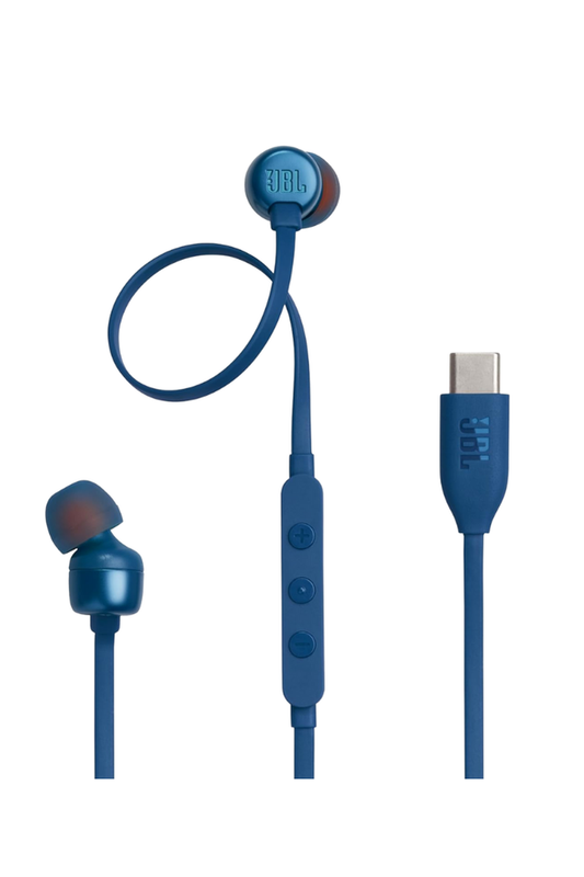 JBL Tune 310 Wired in Ear Type C Headphones Blue | ref ECI-AJBLT310CBLU