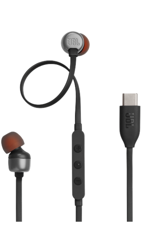 JBL Tune 310 Wired in Ear Type C Headphones Black | ref ECI-AJBLT310CBLK