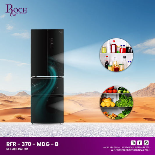 ROCH Refrigerator 298L ref EZ-RFR-370-MDG-B