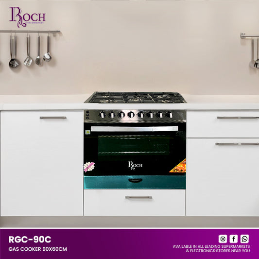 FOGÃO A GÁS ROCH 5 BOCAS PRETO | RGC-90C
