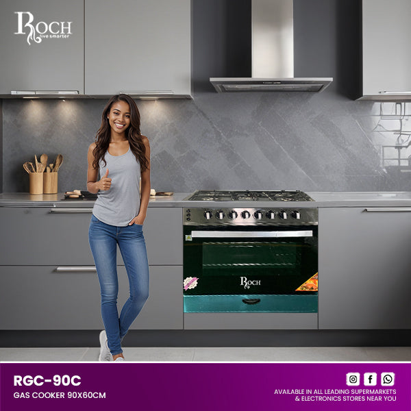 FOGÃO A GÁS ROCH 5 BOCAS PRETO | RGC-90C