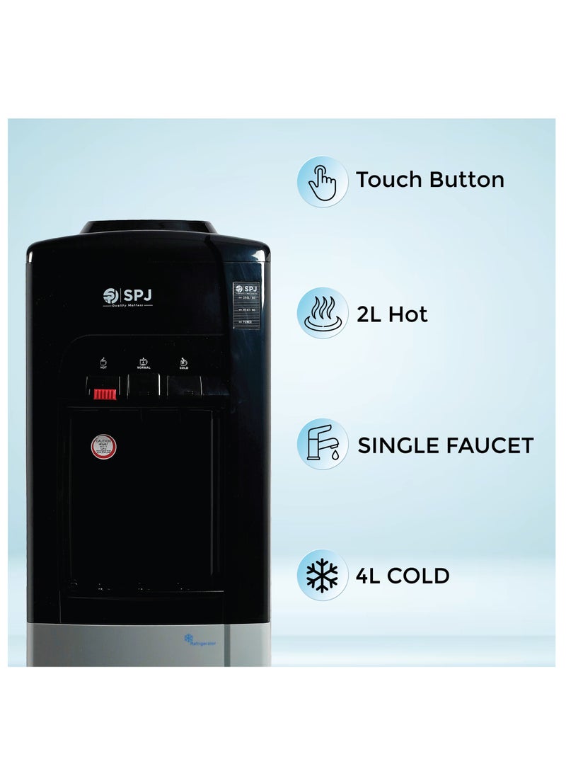 SPJ Water Dispenser With Refrigerator Top Load ref SPJ-WDBLR-RF004
