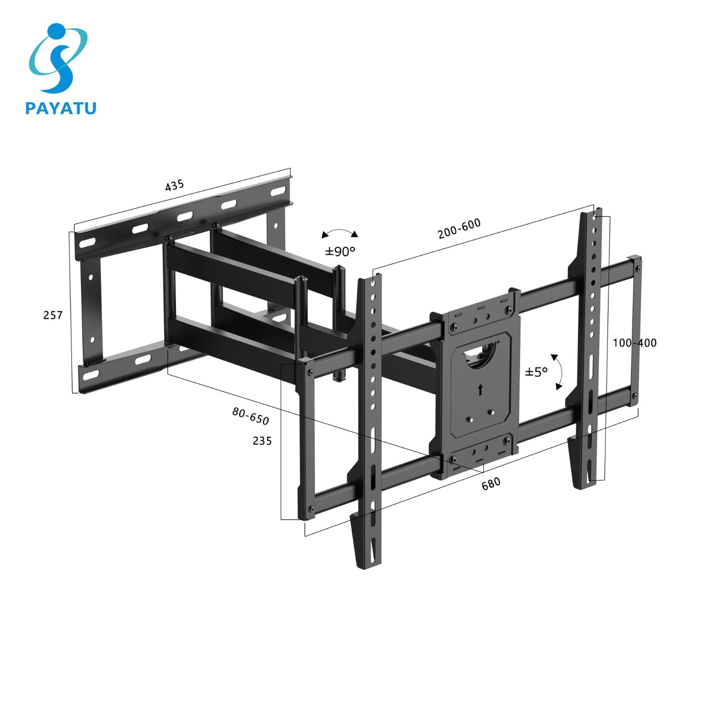 SUPORTE DE PAREDE PARA TV 32"-80" 80KG CP646 | REF E-8557