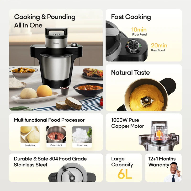 SYINIX SWALLOW MAKER ECO Cooking & Pounding 6L  | ref SY-SFM60E1