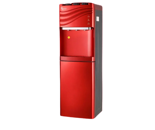 Dispensador de água ROCH com 3 torneiras e refrigerador (vermelho) com abertura superior | RWD-120R-CR