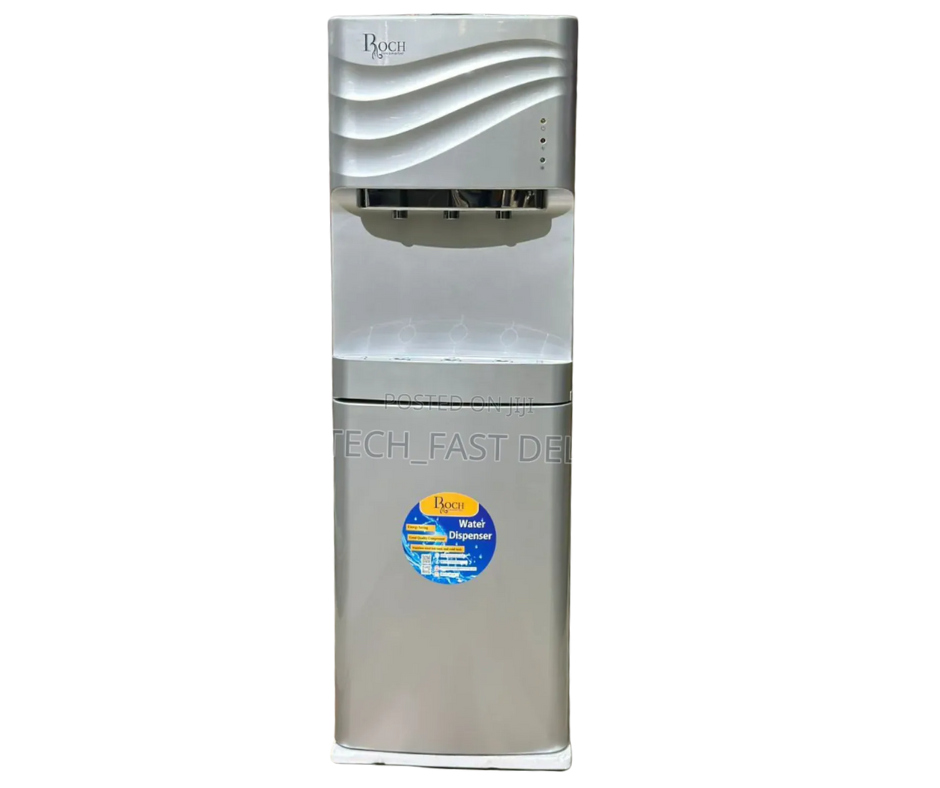 Dispensador de água ROCH com 3 torneiras e geladeira (prata) com abertura superior | RWD-120-CS